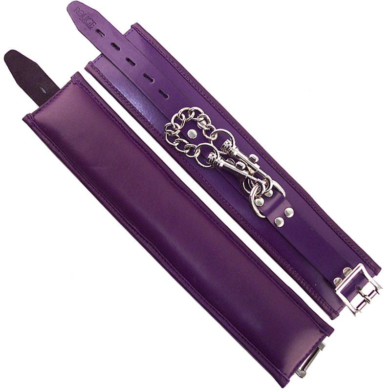 Rouge Garments Ankle Cuffs Padded Purple Bondage Gear > Restraints 13 Inches, Both, Leather, NEWLY-IMPORTED, Restraints - So Luxe Lingerie