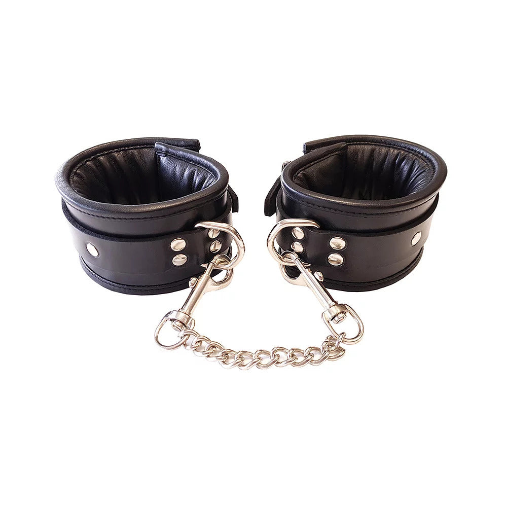 Rouge Garments Wrist Cuffs Padded Black Bondage Gear > Handcuffs 11 Inches, Both, Handcuffs, Leather, NEWLY-IMPORTED - So Luxe Lingerie