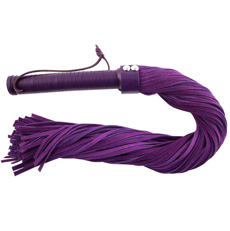 Rouge Garments Purple Suede Flogger Bondage Gear > Whips 27 Inches, Both, NEWLY-IMPORTED, Suede, Whips - So Luxe Lingerie