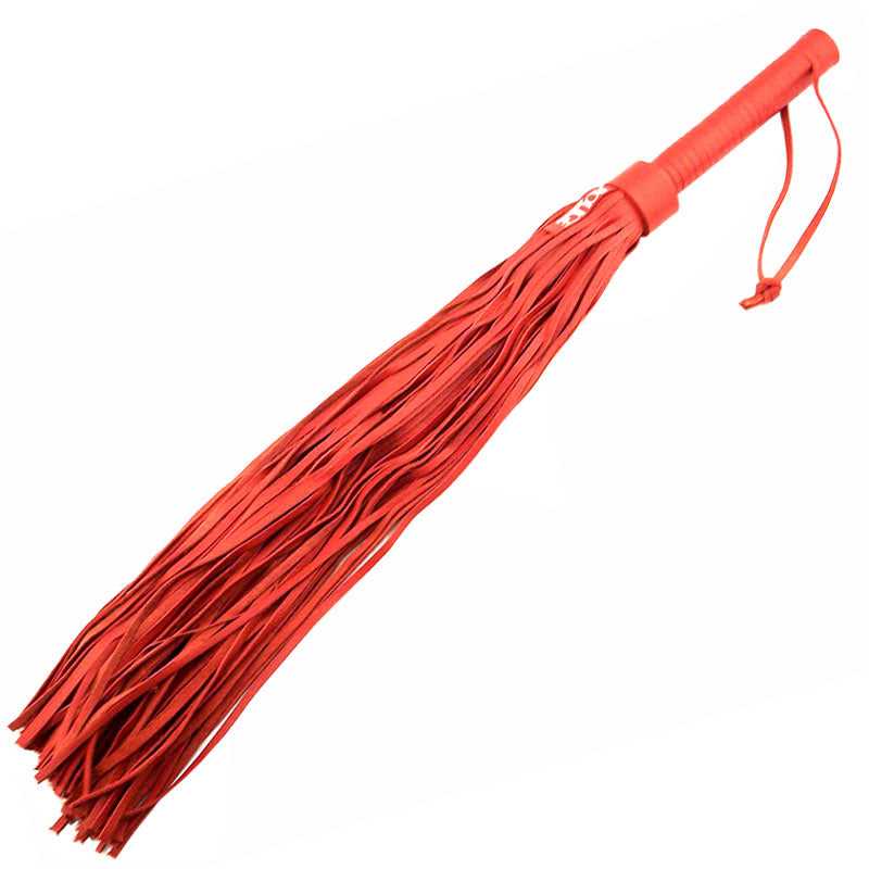 Rouge Garments Large Red Leather Flogger Bondage Gear > Whips 27 Inches, Both, Leather, NEWLY-IMPORTED, Whips - So Luxe Lingerie