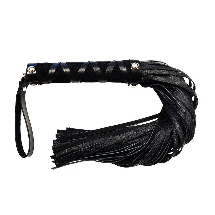 Rouge Short Leather Flogger With Studs Bondage Gear > Whips 21 Inches, Both, Leather, NEWLY-IMPORTED, Whips - So Luxe Lingerie