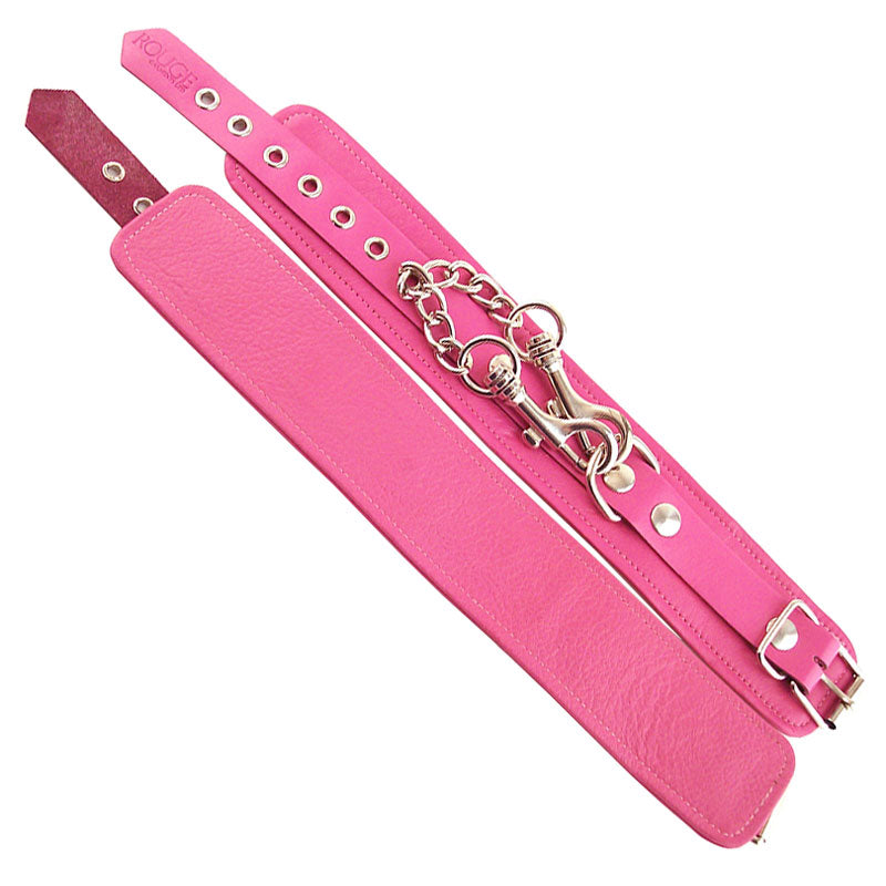 Rouge Garments Ankle Cuffs Pink Bondage Gear > Restraints 13 Inches, Both, Leather, NEWLY-IMPORTED, Restraints - So Luxe Lingerie