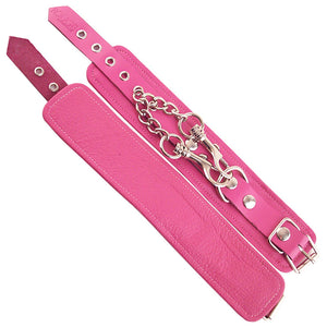 Rouge Garments Wrist Cuffs Pink Bondage Gear > Restraints 11 Inches, Both, Leather, NEWLY-IMPORTED, Restraints - So Luxe Lingerie