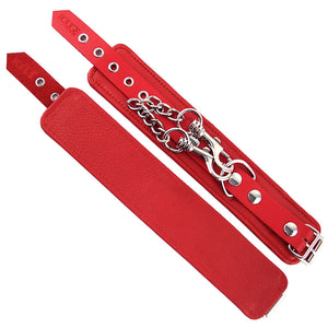 Rouge Garments Wrist Cuffs Red Bondage Gear > Restraints 11 Inches, Both, Leather, NEWLY-IMPORTED, Restraints - So Luxe Lingerie