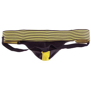 Rouge Garments Jock Black And Yellow Clothes > Sexy Briefs > Male Leather, Male, NEWLY-IMPORTED - So Luxe Lingerie