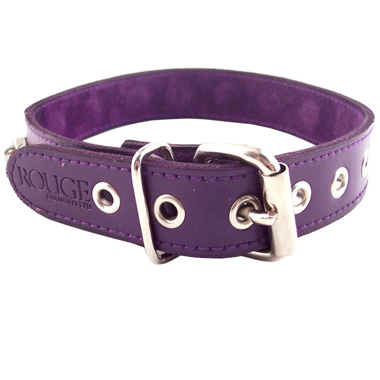 Rouge Garments Purple Nut Collar Bondage Gear > Collars 19 Inches, Both, Collars, Leather, NEWLY-IMPORTED - So Luxe Lingerie