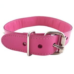 Rouge Garments Pink Studded ORing Studded Collar Bondage Gear > Collars 19 Inches, Both, Collars, Leather, NEWLY-IMPORTED - So Luxe Lingerie