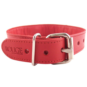 Rouge Garments Red Studded ORing Studded Collar Bondage Gear > Collars 19 Inches, Both, Collars, Leather, NEWLY-IMPORTED - So Luxe Lingerie