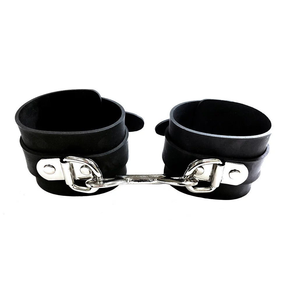 Rouge Garments Black Rubber Ankle Cuffs Bondage Gear > Restraints 16 Inches, Both, NEWLY-IMPORTED, Restraints, Rubber - So Luxe Lingerie