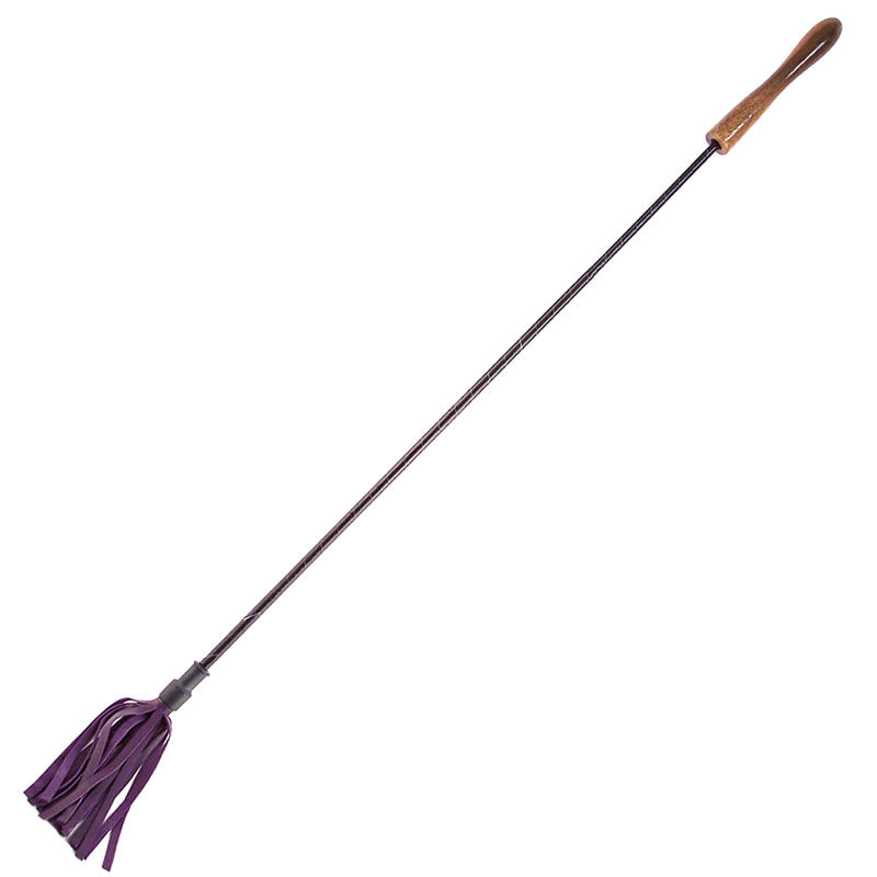 Rouge Garments Riding Crop With Wooden Handle Purple Bondage Gear > Whips 27 Inches Approx, Both, Leather, NEWLY-IMPORTED, Whips - So Luxe Lingerie