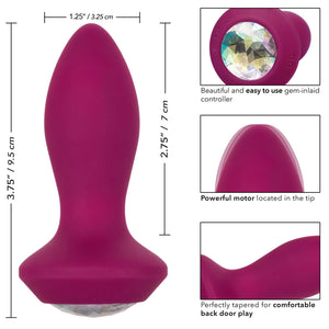 Power Gem Butt Plug Vibrating Crystal Probe PETITE > Anal Range > Vibrating Buttplug 3.75 Inches, Both, NEWLY-IMPORTED, Silicone, Vibrating Buttplug - So Luxe Lingerie
