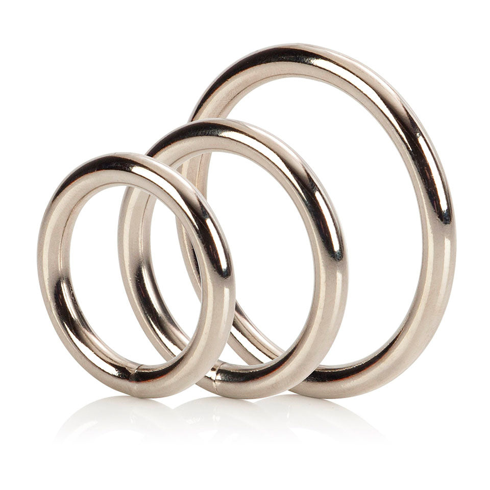 3 Piece Silver Ring Set Sex Toys > Sex Toys For Men > Love Rings Love Rings, Male, Metal, NEWLY-IMPORTED - So Luxe Lingerie