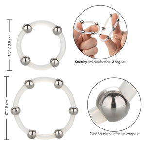 Steel Beaded Silicone Ring Set > Sex Toys For Men > Love Rings Love Rings, Male, NEWLY-IMPORTED, Silicone - So Luxe Lingerie