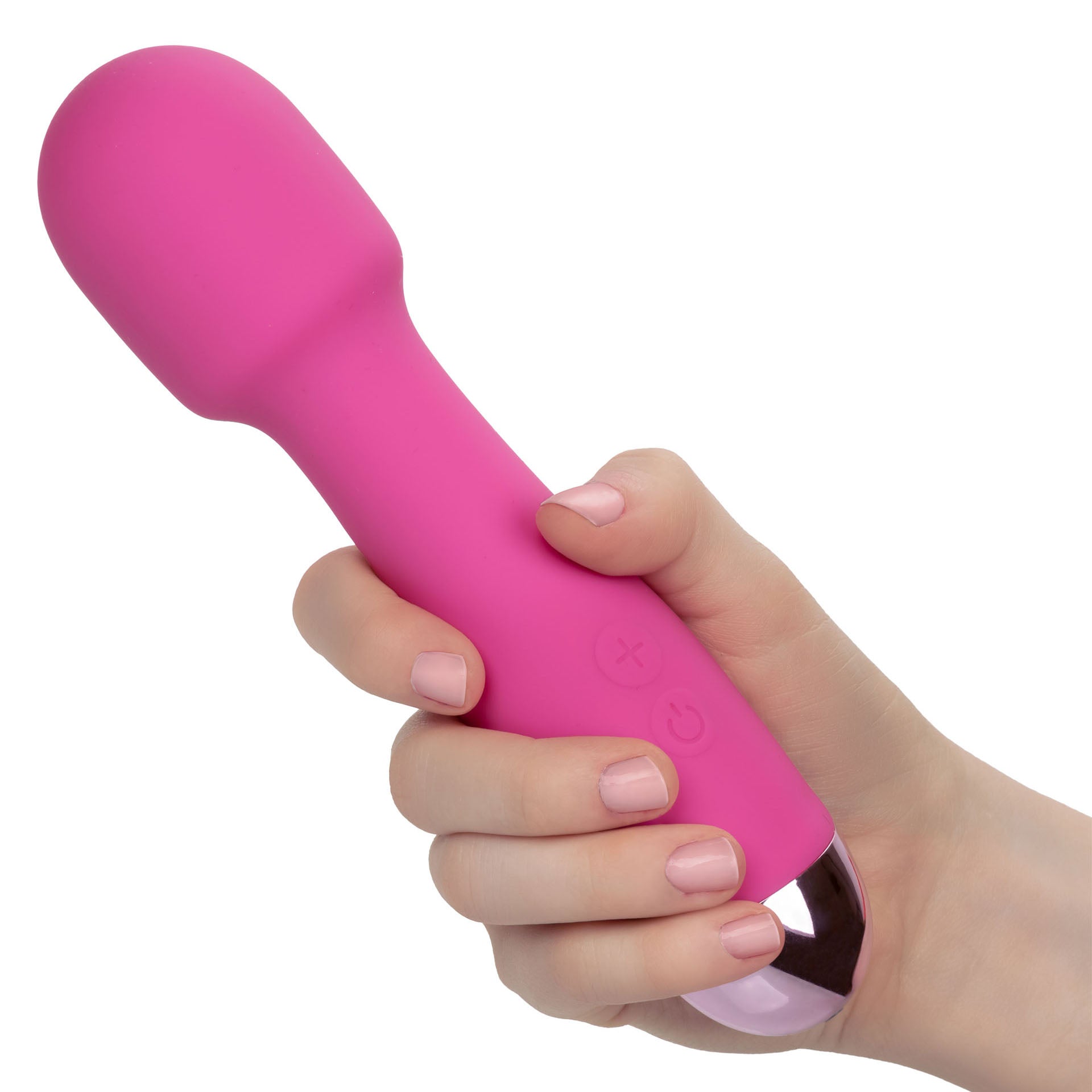 Pink Rechargeable Mini Miracle Massager > Sex Toys For Ladies > Wand Massagers and Attachments 7.5 Inches, Female, NEWLY-IMPORTED, Silicone, Wand Massagers and Attachments - So Luxe Lingerie
