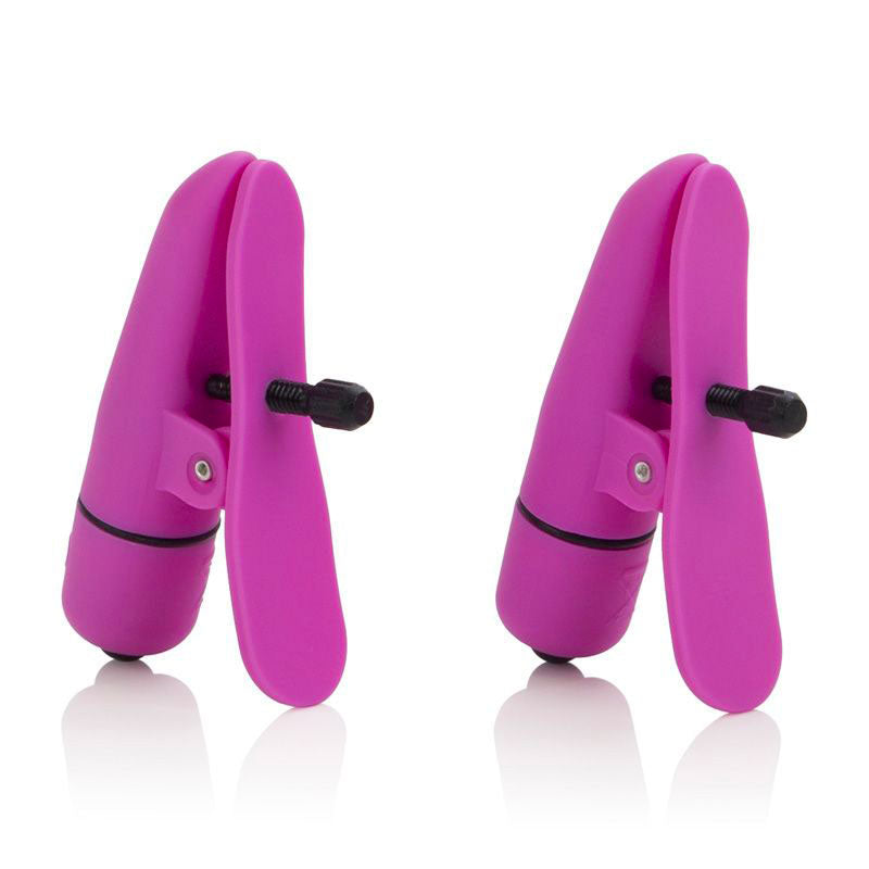 Nipplettes Vibrating Pink Nipple Clamps Adjustable Sex Toys > Sex Toys For Ladies > Nipple Vibrators 2.5 Inches, Female, NEWLY-IMPORTED, Nipple Vibrators, Smooth Coated Plastic - So Luxe Ling