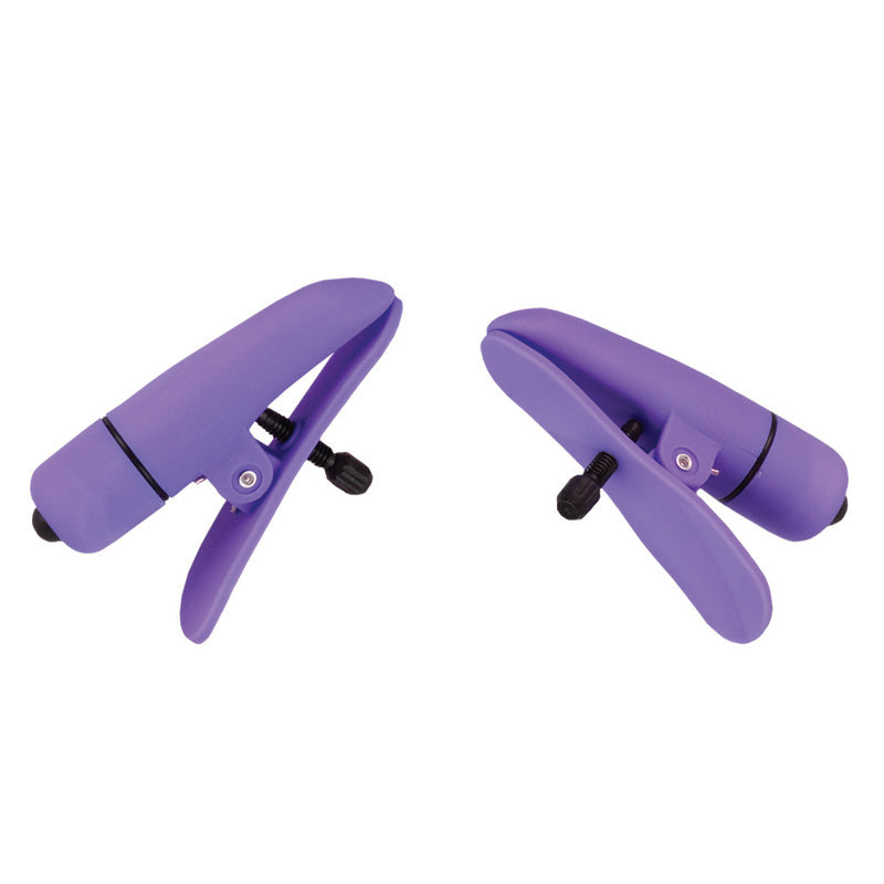 Nipplettes Virbrating Adjustable Purple Nipple Clamps Sex Toys > Sex Toys For Ladies > Nipple Vibrators 2.5 Inches, Female, NEWLY-IMPORTED, Nipple Vibrators, Smooth Coated Plastic - So Luxe L