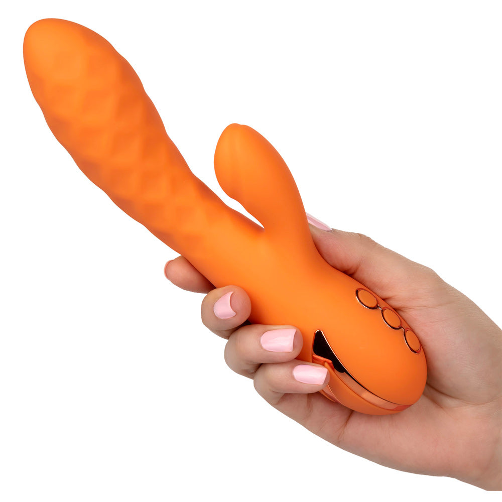 Rechargeable Newport Beach Babe Vibrator > Sex Toys For Ladies > Vibrators With Clit Stims 8 Inches, Female, NEWLY-IMPORTED, Silicone, Vibrators With Clit Stims - So Luxe Lingerie