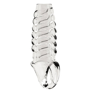 Sono No.21 Dong Sleeve Transparent Sex Toys > Sex Toys For Men > Penis Sleeves 8.1 Incjes, NEWLY-IMPORTED, Penis Sleeves, Skin Safe Rubber - So Luxe Lingerie