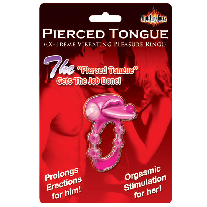 Pierced Tongue Vibrating Silicone Cock Ring Sex Toys > Sex Toys For Men > Love Ring Vibrators Both, Jelly, Love Ring Vibrators, NEWLY-IMPORTED - So Luxe Lingerie