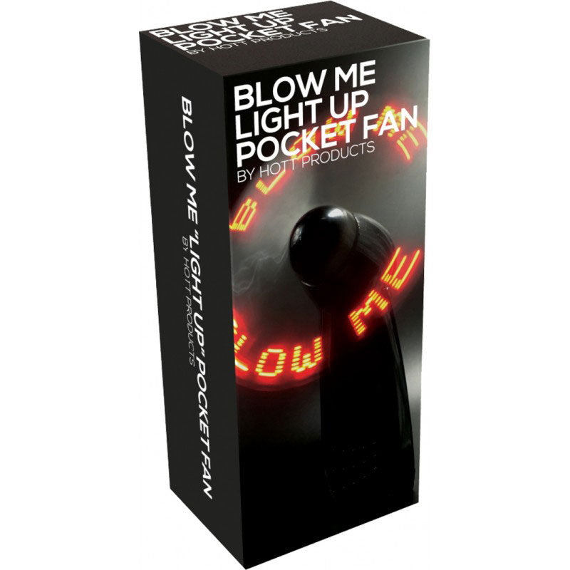 Blow Me Light Up Pocket Fan Black Novelties Both, NEWLY-IMPORTED, Novelties, Plastic - So Luxe Lingerie