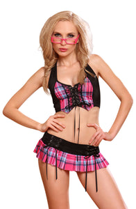 YesX Yesx YX145 Naughty School Girl Rose/Black  All Offers, Costumes, NEWLY-IMPORTED, SALE, Yesx, £12.99 DEALS - So Luxe Lingerie