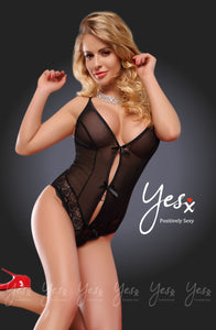 YesX Yesx YX202 Teddy  Black  Lingerie Sets, NEWLY-IMPORTED, Teddies, Yesx - So Luxe Lingerie