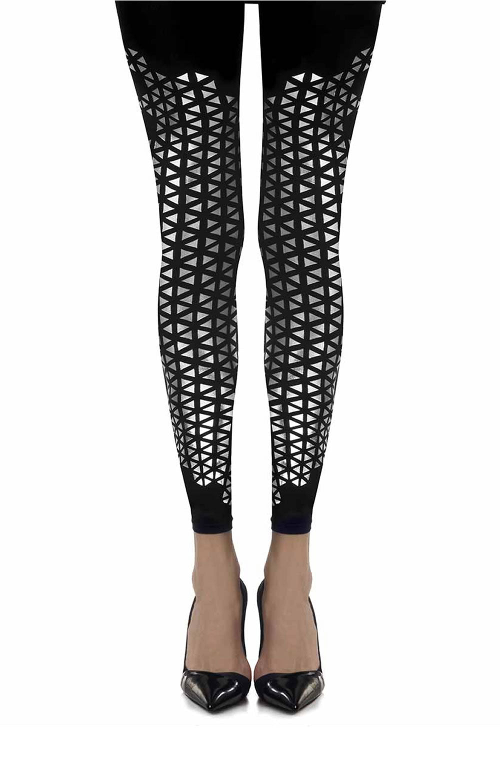 Zohara “Beat Goes On” Black Print Footless Tights  Hosiery, Leggings, NEWLY-IMPORTED, Tights, Zohara - So Luxe Lingerie