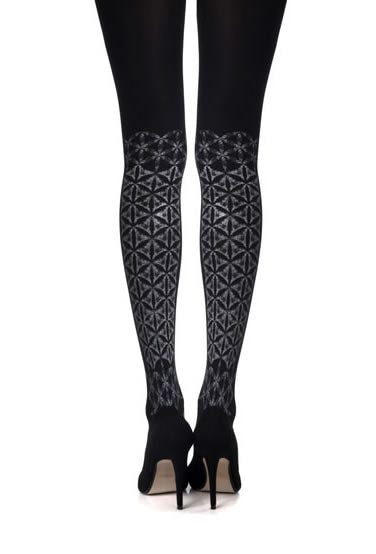 Zohara "Frozen Shapes" Print Tights  Hosiery, NEWLY-IMPORTED, Tights, Zohara - So Luxe Lingerie