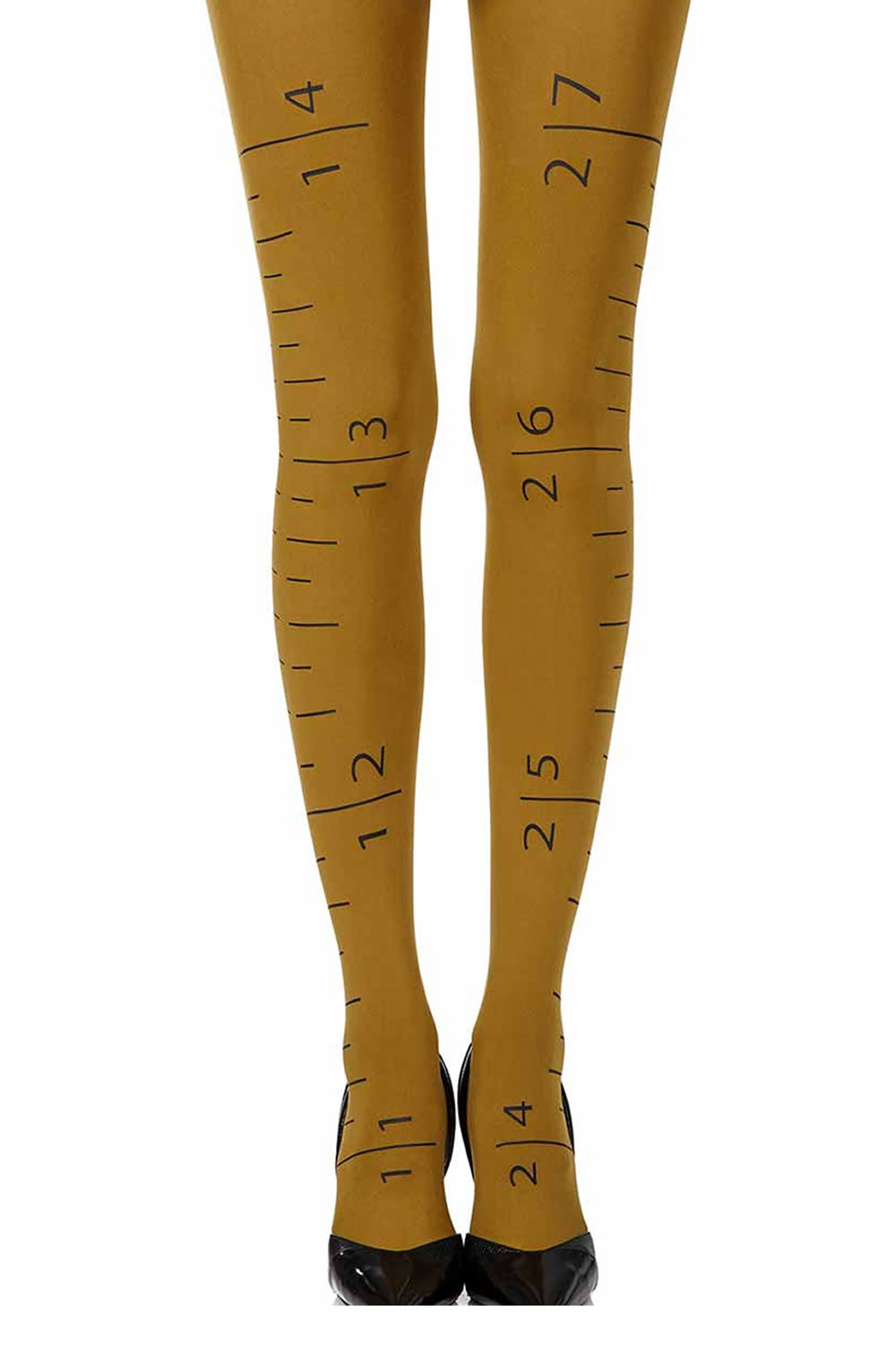 Zohara “Tape easure” ustard Print Tights  Hosiery, NEWLY-IMPORTED, Tights, Zohara - So Luxe Lingerie