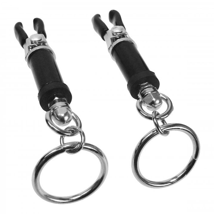 Bondage Ring Barrel Nipple Clamps Bondage Gear > Nipple Clamps Both, NEWLY-IMPORTED, Nipple Clamps, Rubber - So Luxe Lingerie