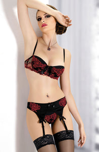 Gracya on Aour Bra Black/Red  All Offers, Bra Sets, Bras, Gracya, Honeymoon, Lingerie Sets, NEWLY-IMPORTED, SALE, £14.99 DEALS - So Luxe Lingerie