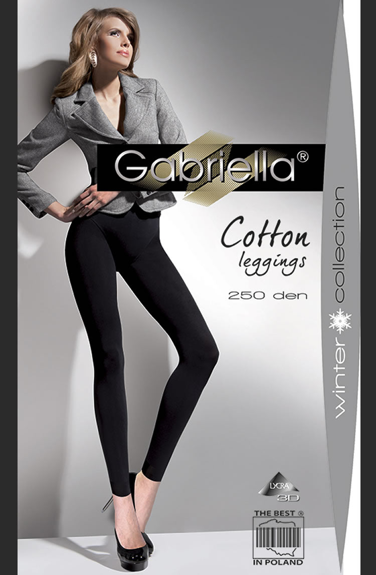 Gabriella Cotton Leggings Nero (Black) ()  Gabriella, Hosiery, Leggings, NEWLY-IMPORTED - So Luxe Lingerie