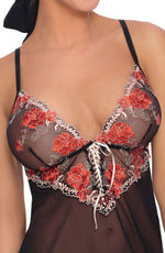 Load image into Gallery viewer, Roza Natali Chemise  Black  Bra Sets, Chemises, Honeymoon, Lingerie Sets, NEWLY-IMPORTED, Roza - So Luxe Lingerie
