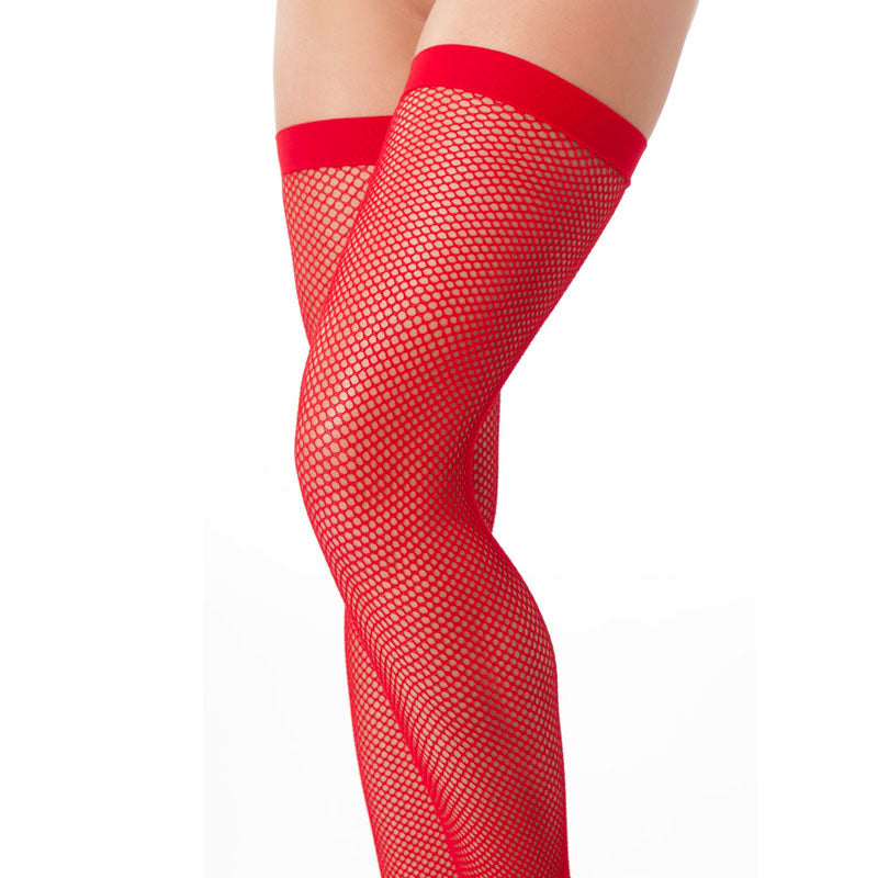 Sexy Red Fishnet Stockings Clothes > Stockings Female, NEWLY-IMPORTED, Nylon, One Size, Stockings - So Luxe Lingerie