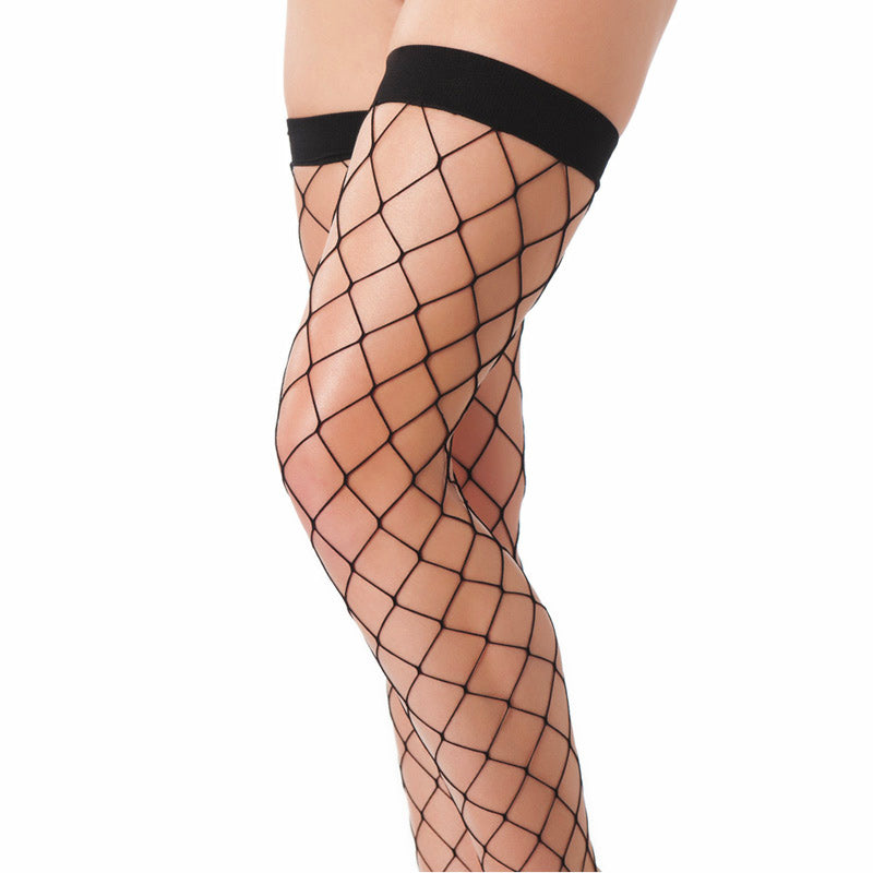 Black Fishnet Stockings Clothes > Stockings Female, NEWLY-IMPORTED, Nylon, One Size, Stockings - So Luxe Lingerie