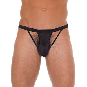 Mens Cut Out GString Black Clothes > Sexy Briefs > Male Male, NEWLY-IMPORTED, One Size, Polyester - So Luxe Lingerie