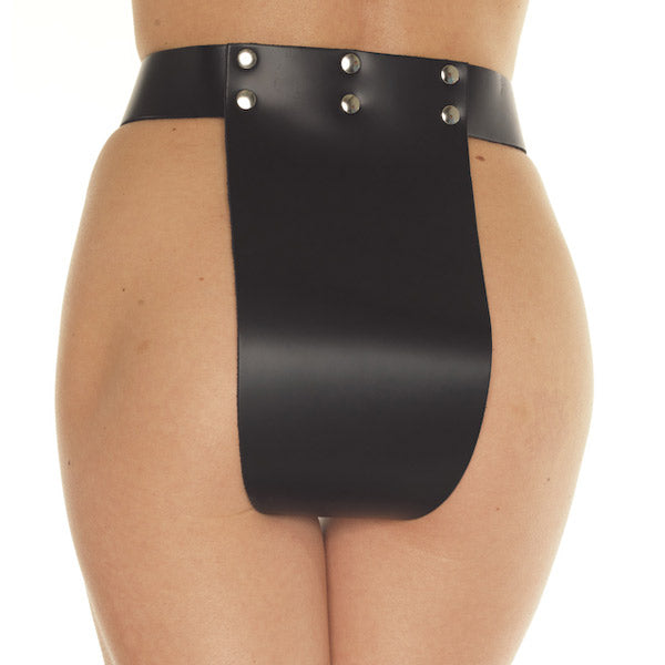 Leather Chastity Brief Clothes > Leather Female, Leather, NEWLY-IMPORTED, One Size - So Luxe Lingerie