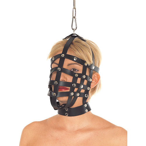 Leather Muzzle Mask Bondage Gear > Bondage Hoods Bondage Hoods, Both, Leather, NEWLY-IMPORTED, One Size - So Luxe Lingerie