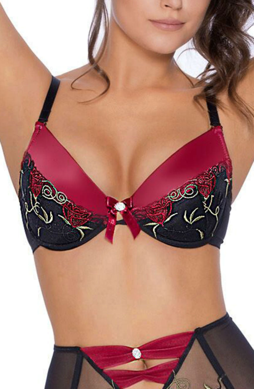 Roza Roza Rufina Push Up Bra Black  Bra Sets, Bras, Honeymoon, Lingerie Sets, NEWLY-IMPORTED, Our TOP Valentine's Gifts!, Push Up Bras, Roza, Valentine, Valentines - So Luxe Lingerie