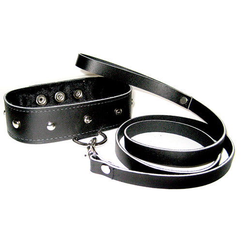 SportSheets Leather Leash And Collar Bondage Gear > Collars Both, Collars, Leather, NEWLY-IMPORTED - So Luxe Lingerie